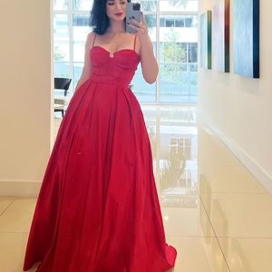 Long formal red princess like dress